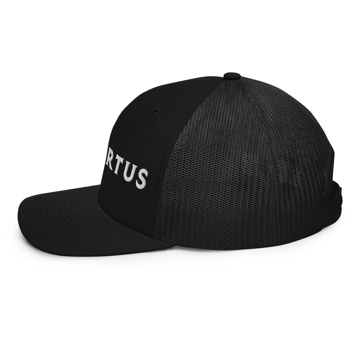 Embroidered - White Virtus Snapback Trucker Hat