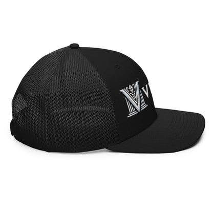 Embroidered - White Virtus Snapback Trucker Hat