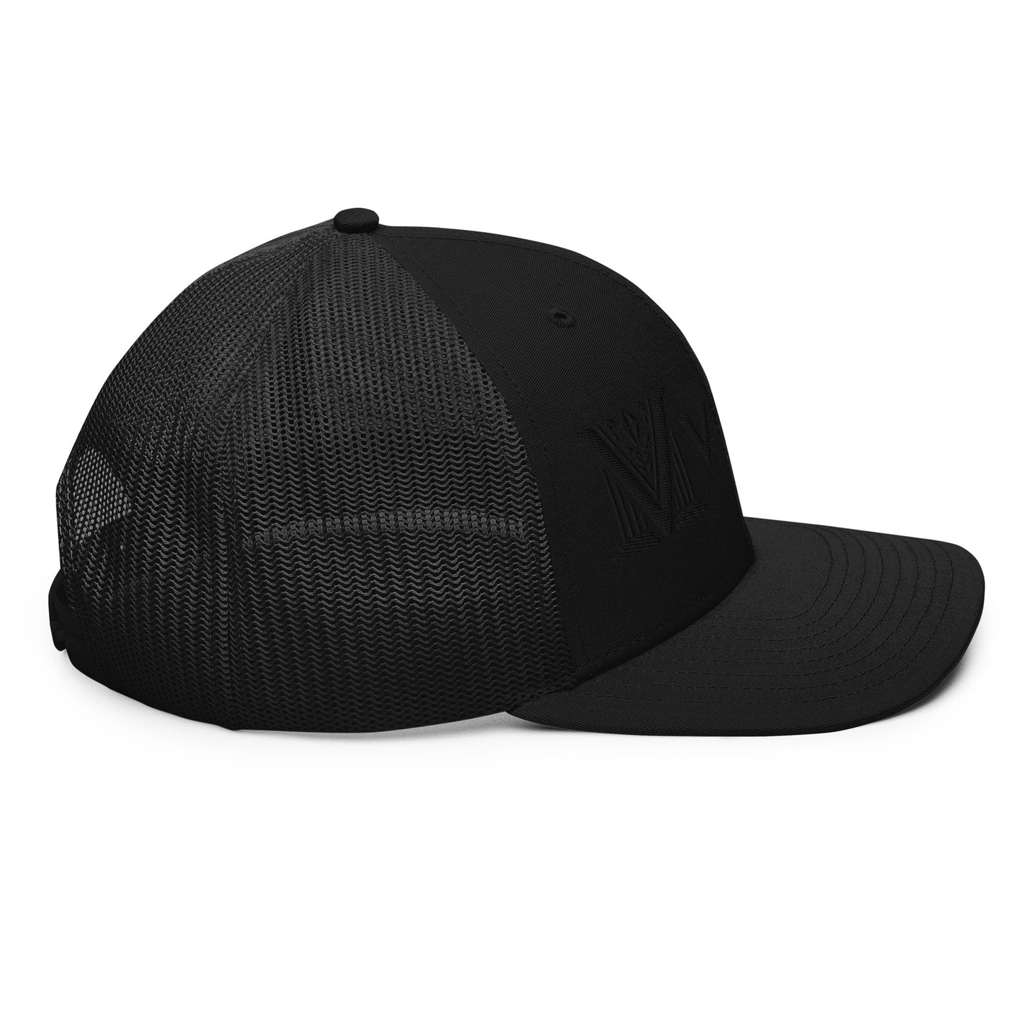 Embroidered - Black Virtus Snapback Trucker Hat