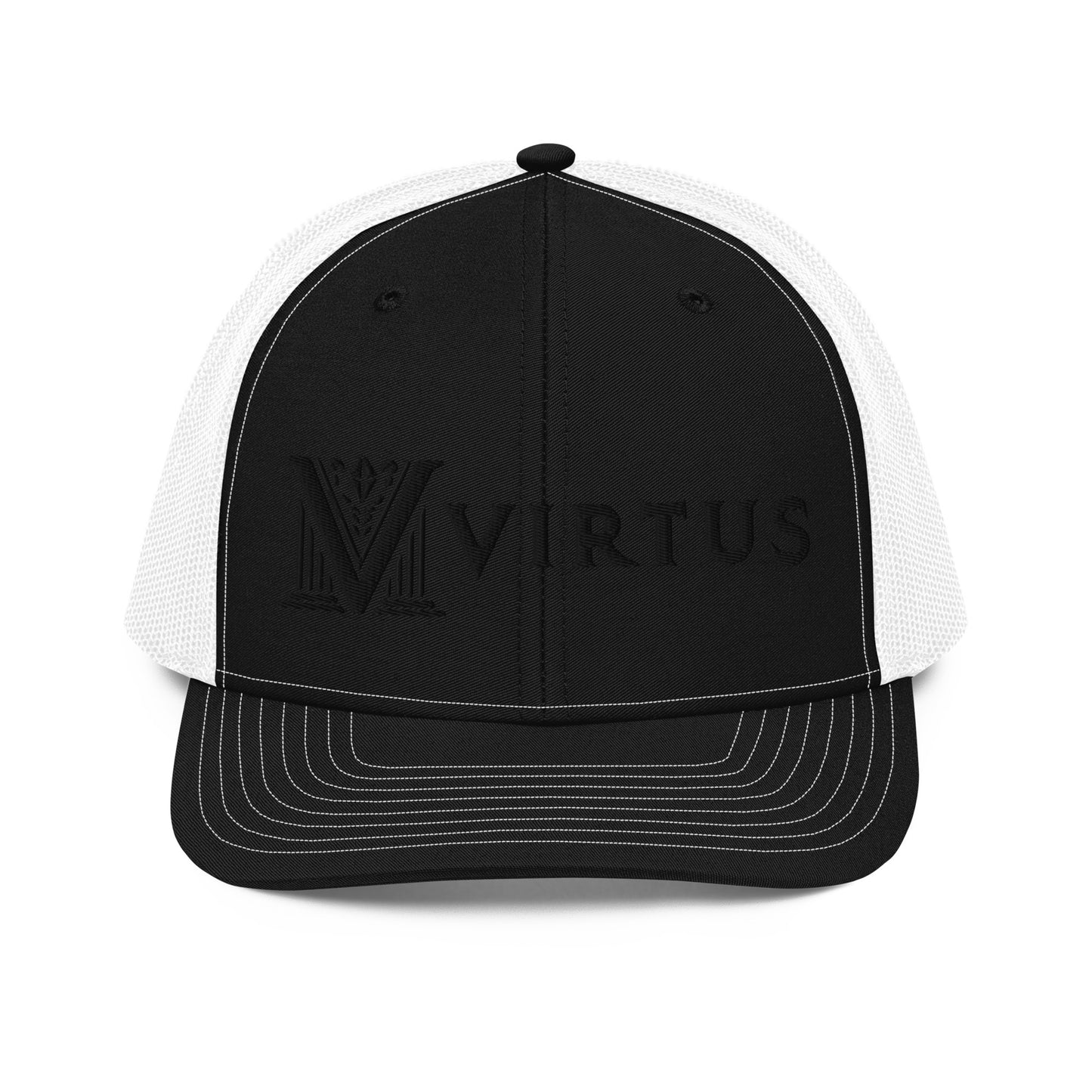 Embroidered - Black Virtus Snapback Trucker Hat