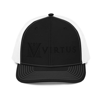 Embroidered - Black Virtus Snapback Trucker Hat