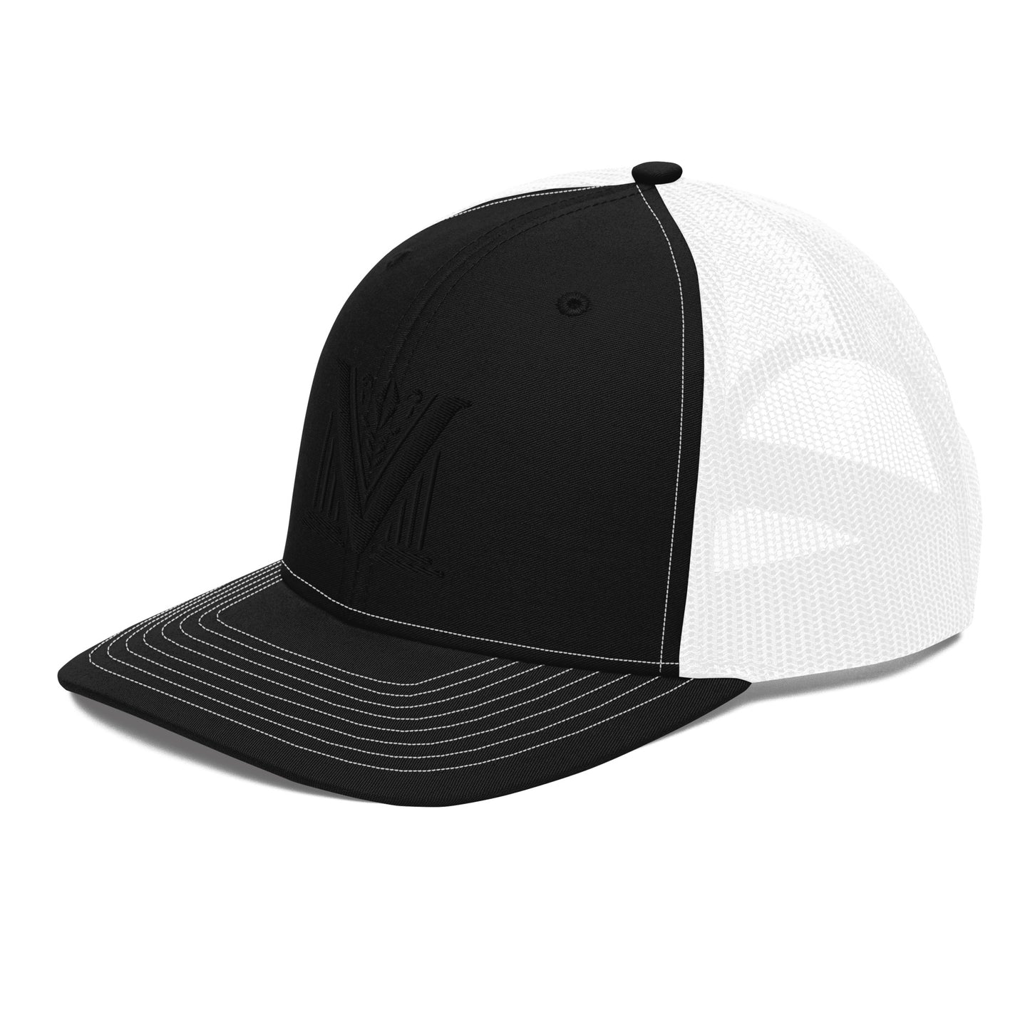 Embroidered - Black Virtus Logo Snapback Trucker Hat