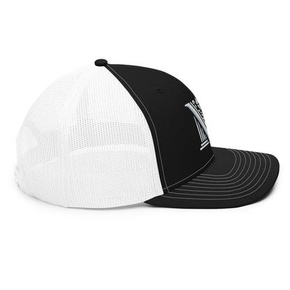 Embroidered - White Virtus Logo Snapback Trucker Hat