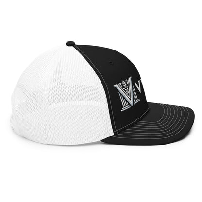 Embroidered - White Virtus Snapback Trucker Hat