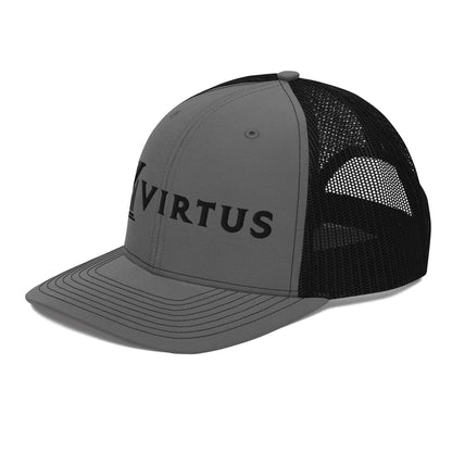 Embroidered - Black Virtus Snapback Trucker Hat