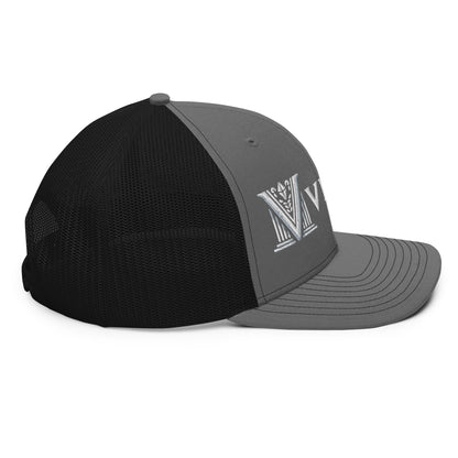 Embroidered - White Virtus Snapback Trucker Hat