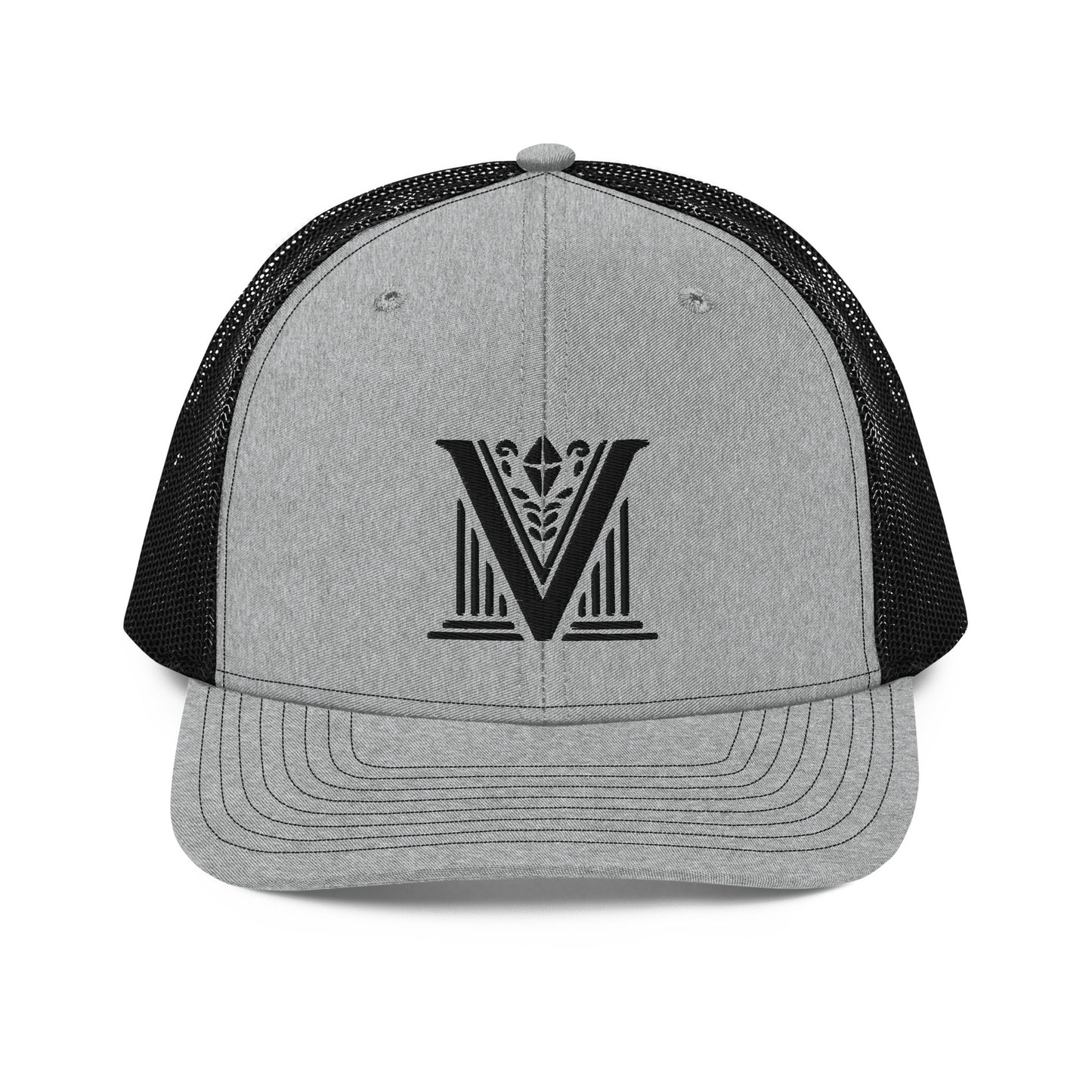 Embroidered - Black Virtus Logo Snapback Trucker Hat