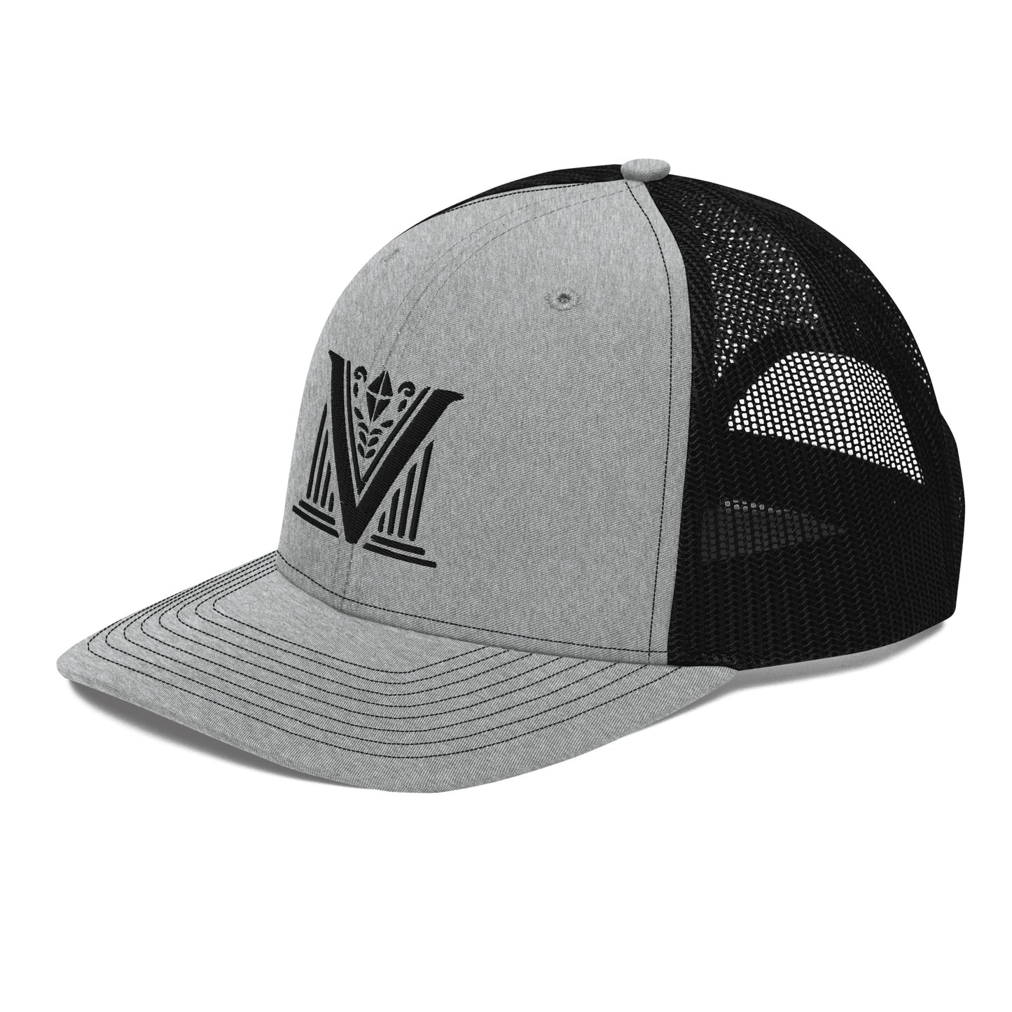 Embroidered - Black Virtus Logo Snapback Trucker Hat