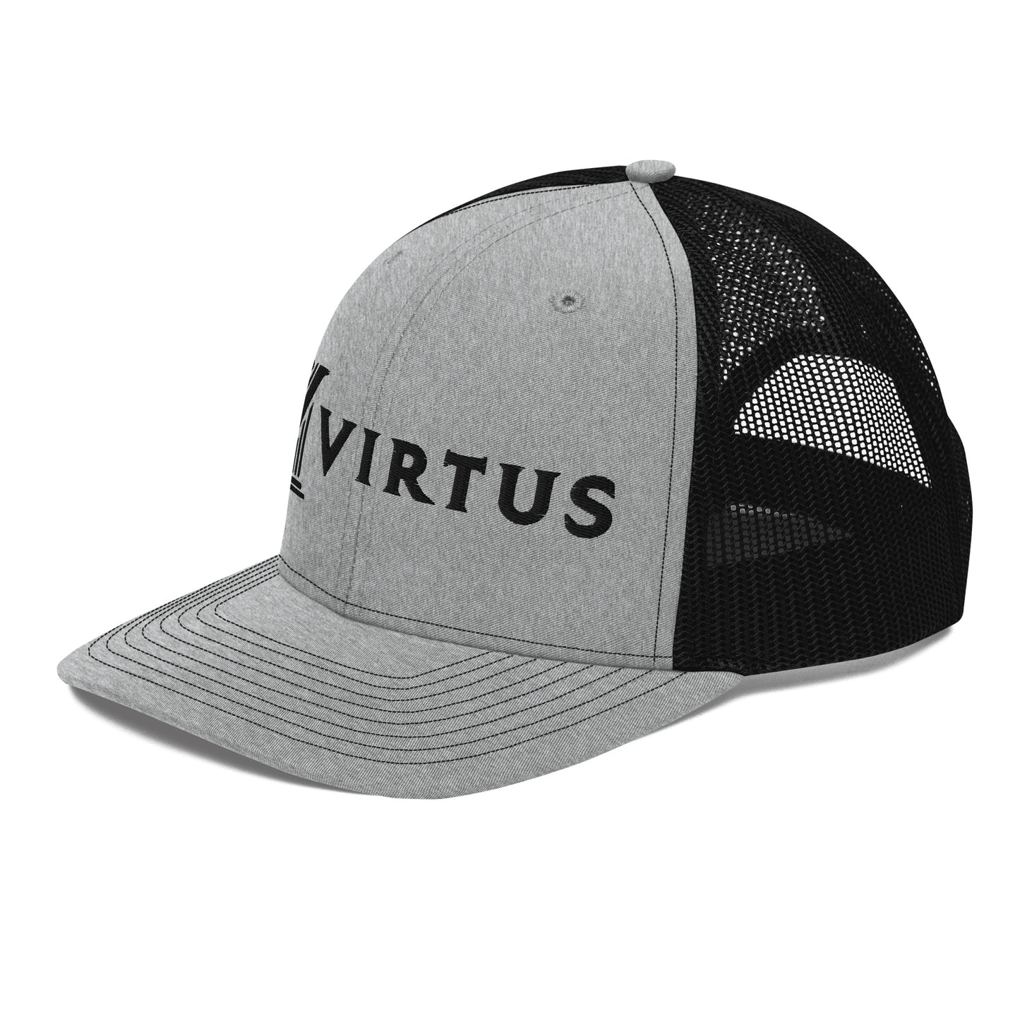 Embroidered - Black Virtus Snapback Trucker Hat