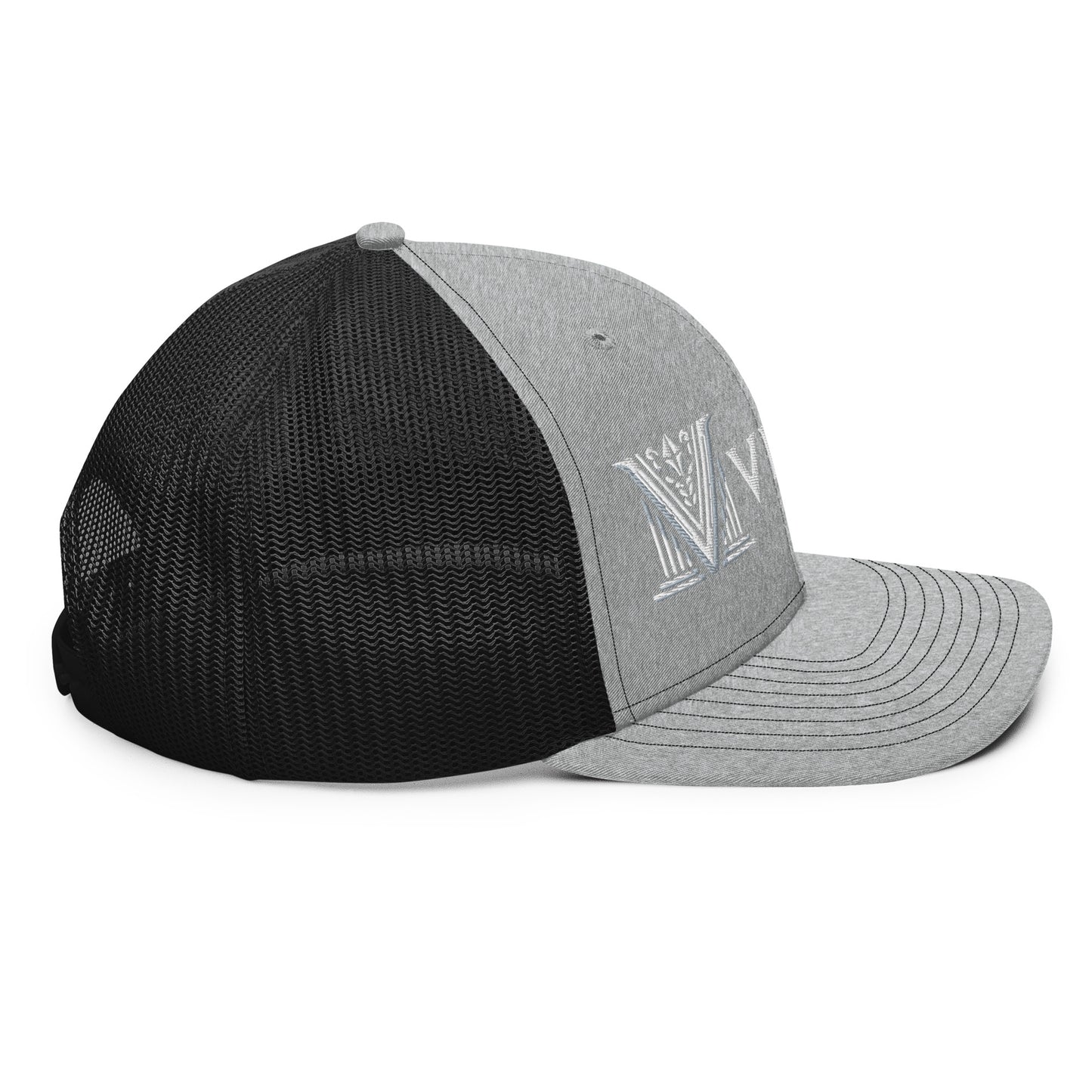 Embroidered - White Virtus Snapback Trucker Hat