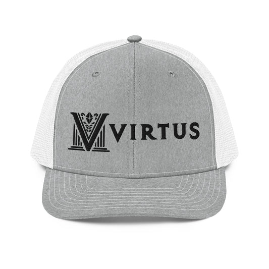 Embroidered - Black Virtus Snapback Trucker Hat