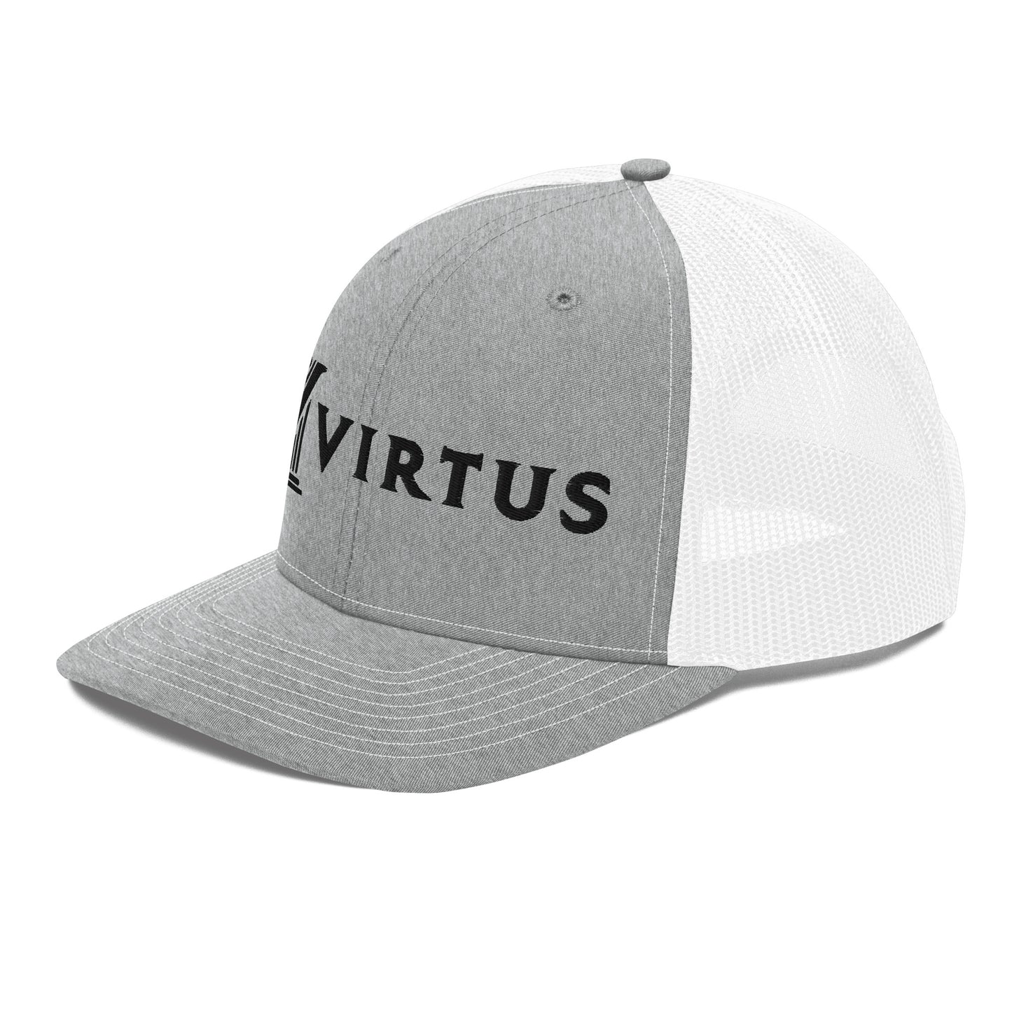 Embroidered - Black Virtus Snapback Trucker Hat