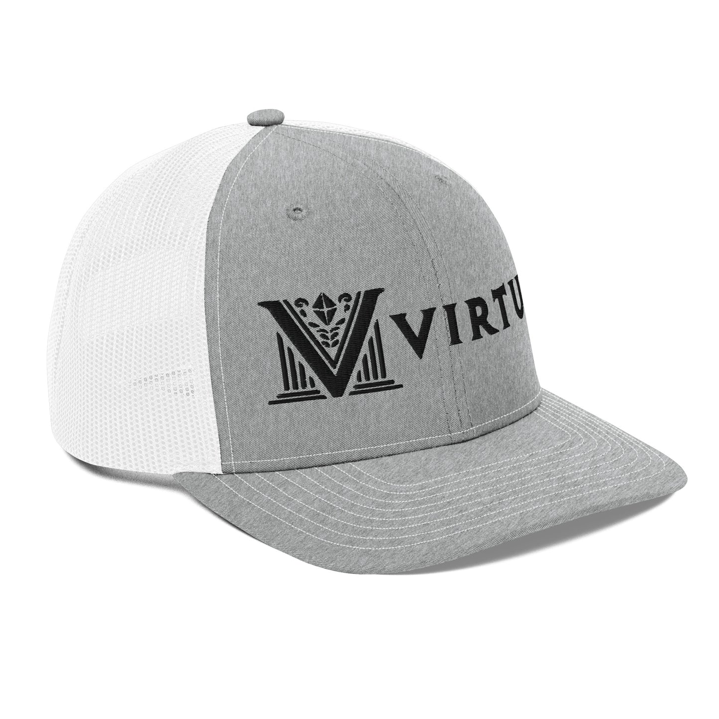 Embroidered - Black Virtus Snapback Trucker Hat