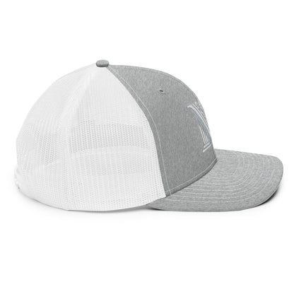 Embroidered - White Virtus Logo Snapback Trucker Hat