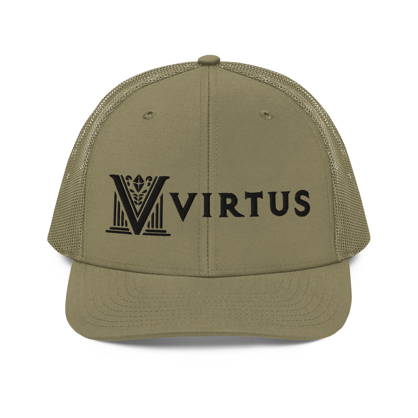 Embroidered - Black Virtus Snapback Trucker Hat