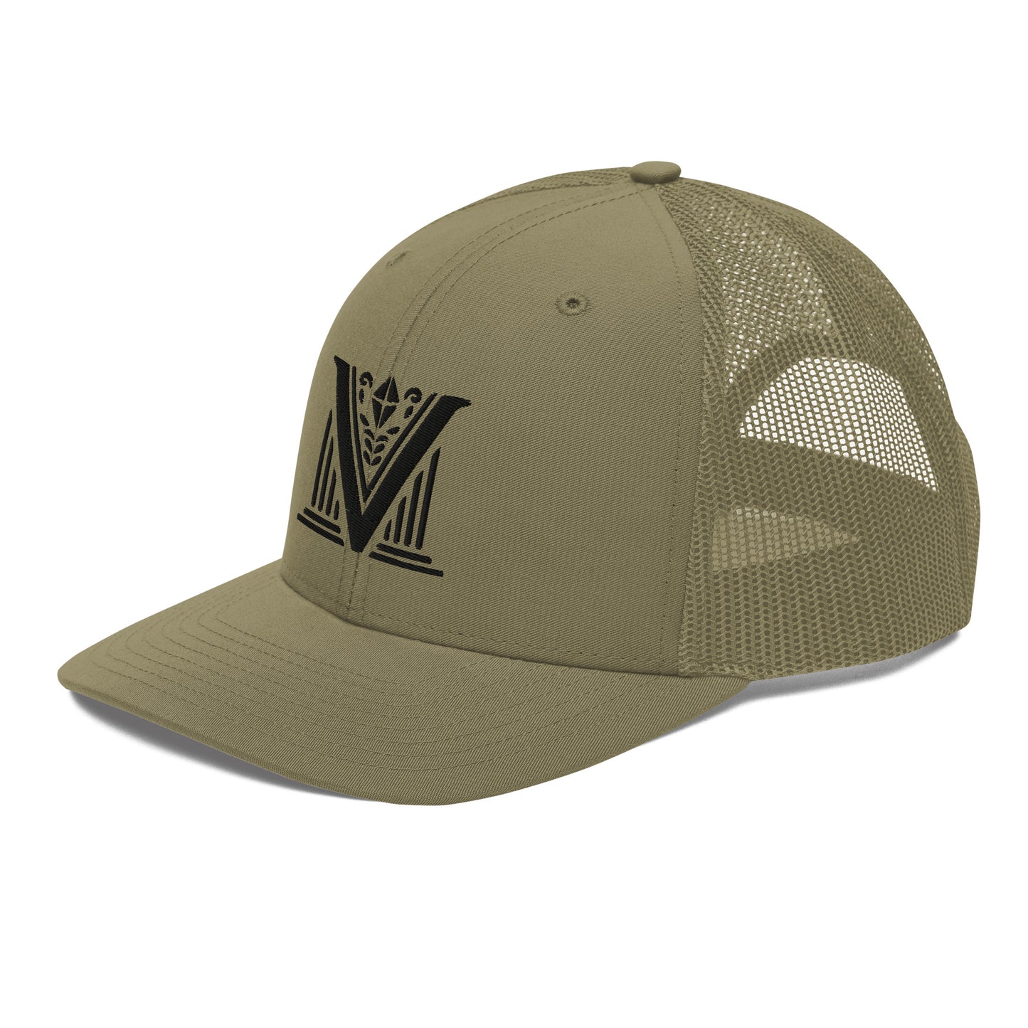 Embroidered - Black Virtus Logo Snapback Trucker Hat