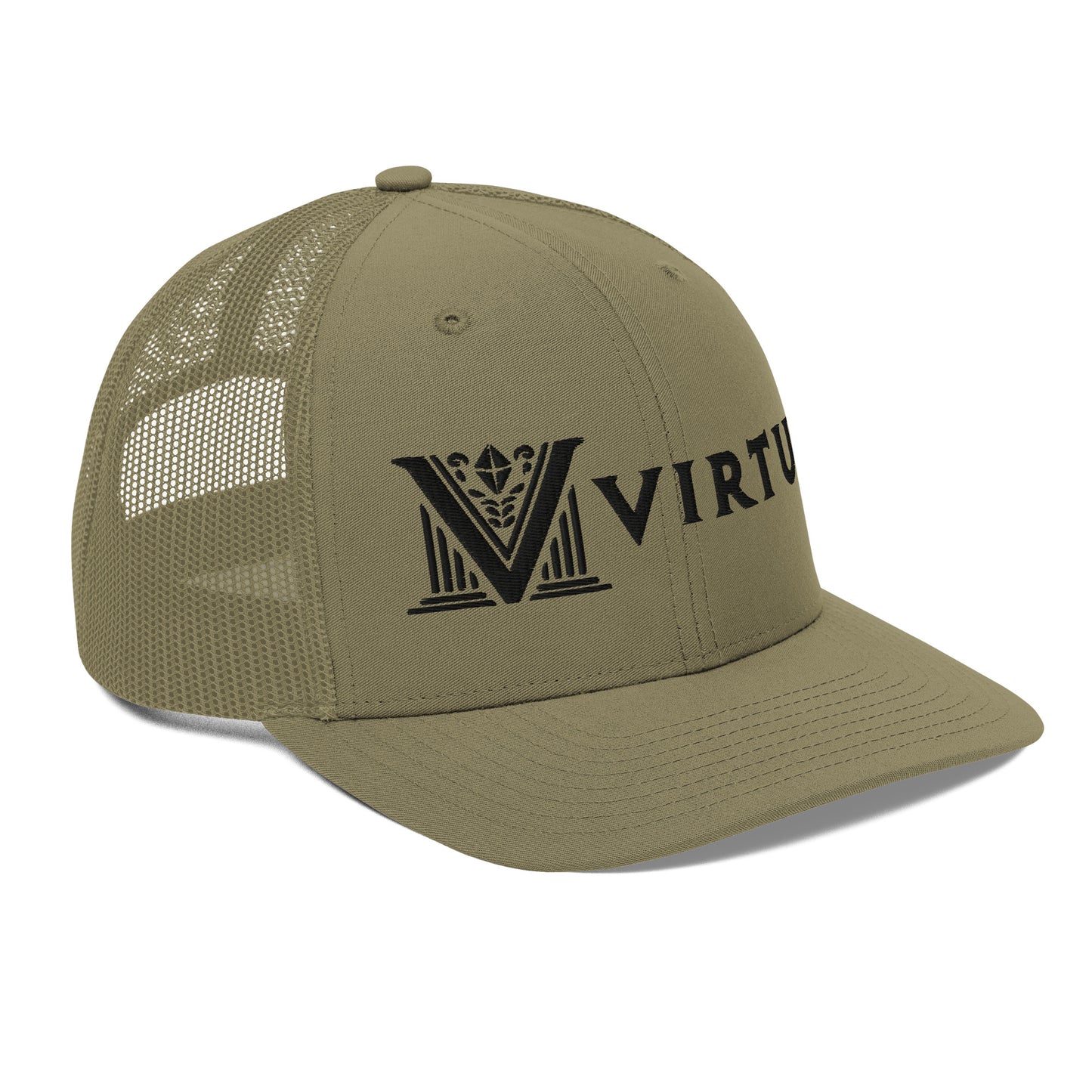 Embroidered - Black Virtus Snapback Trucker Hat