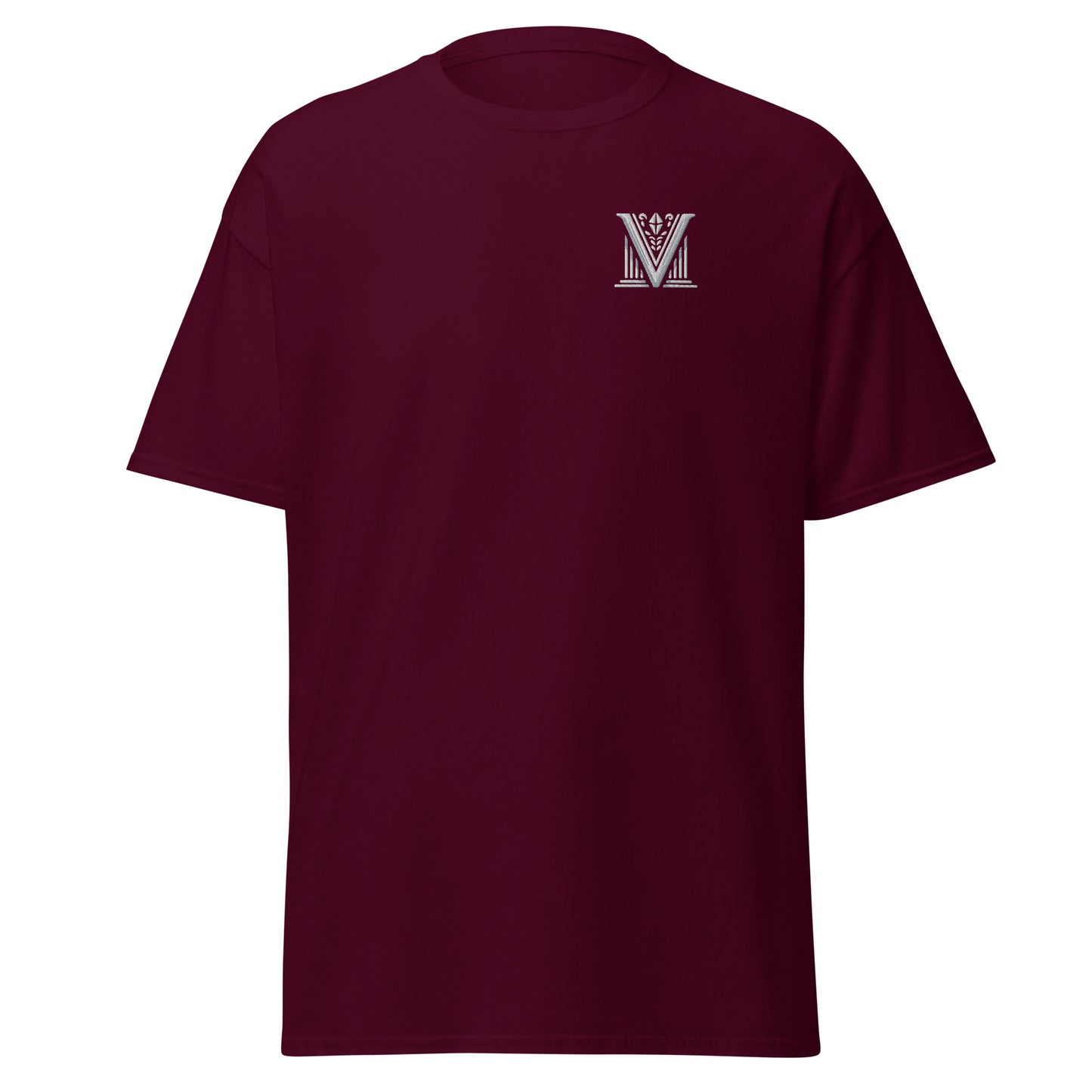 Men's - White Virtus Logo Embroidered T-Shirt