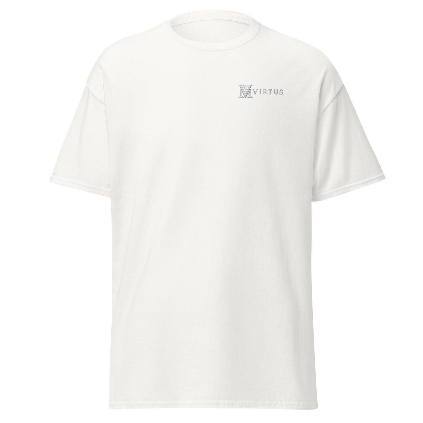 Men's - White Virtus Embroidered T-Shirt