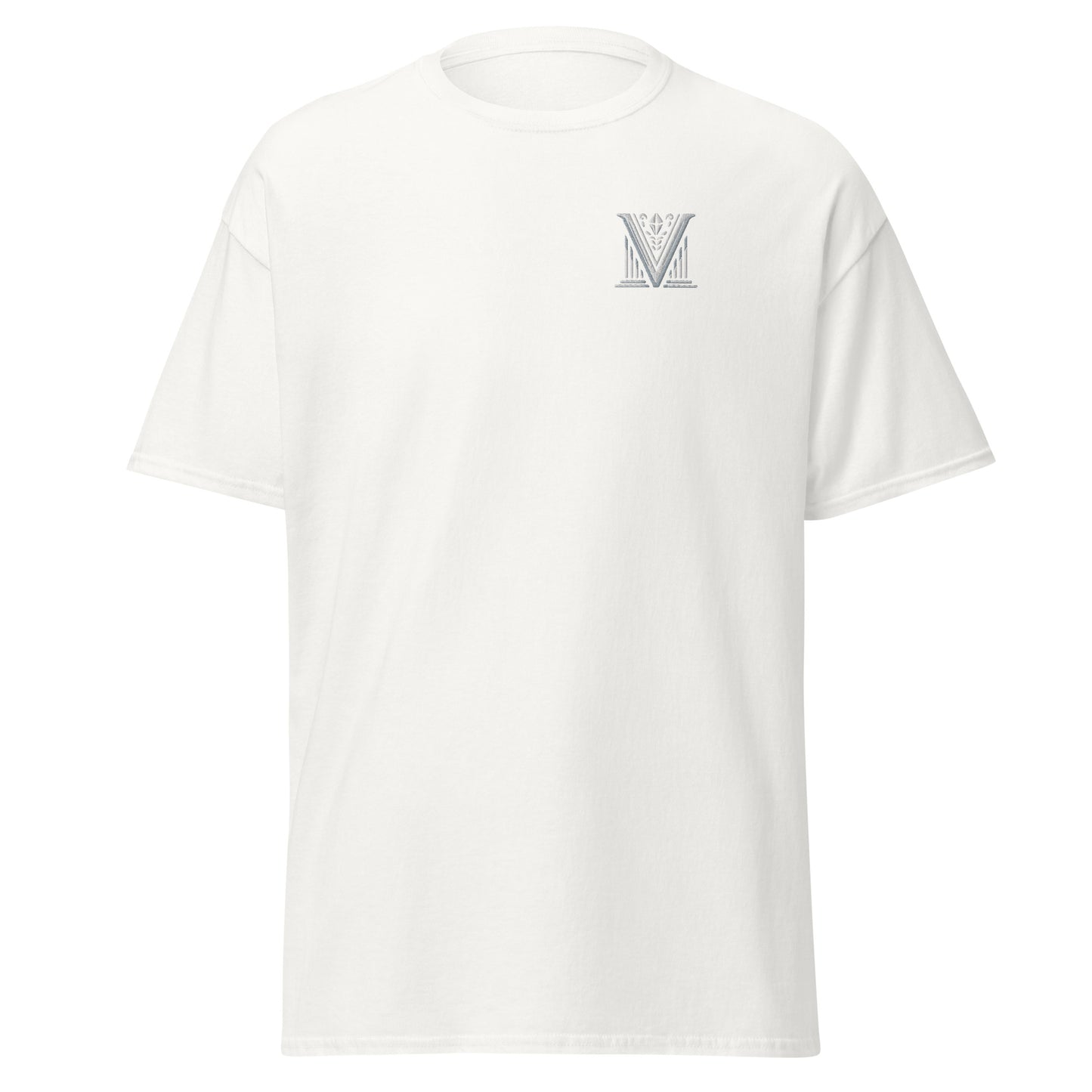 Men's - White Virtus Logo Embroidered T-Shirt