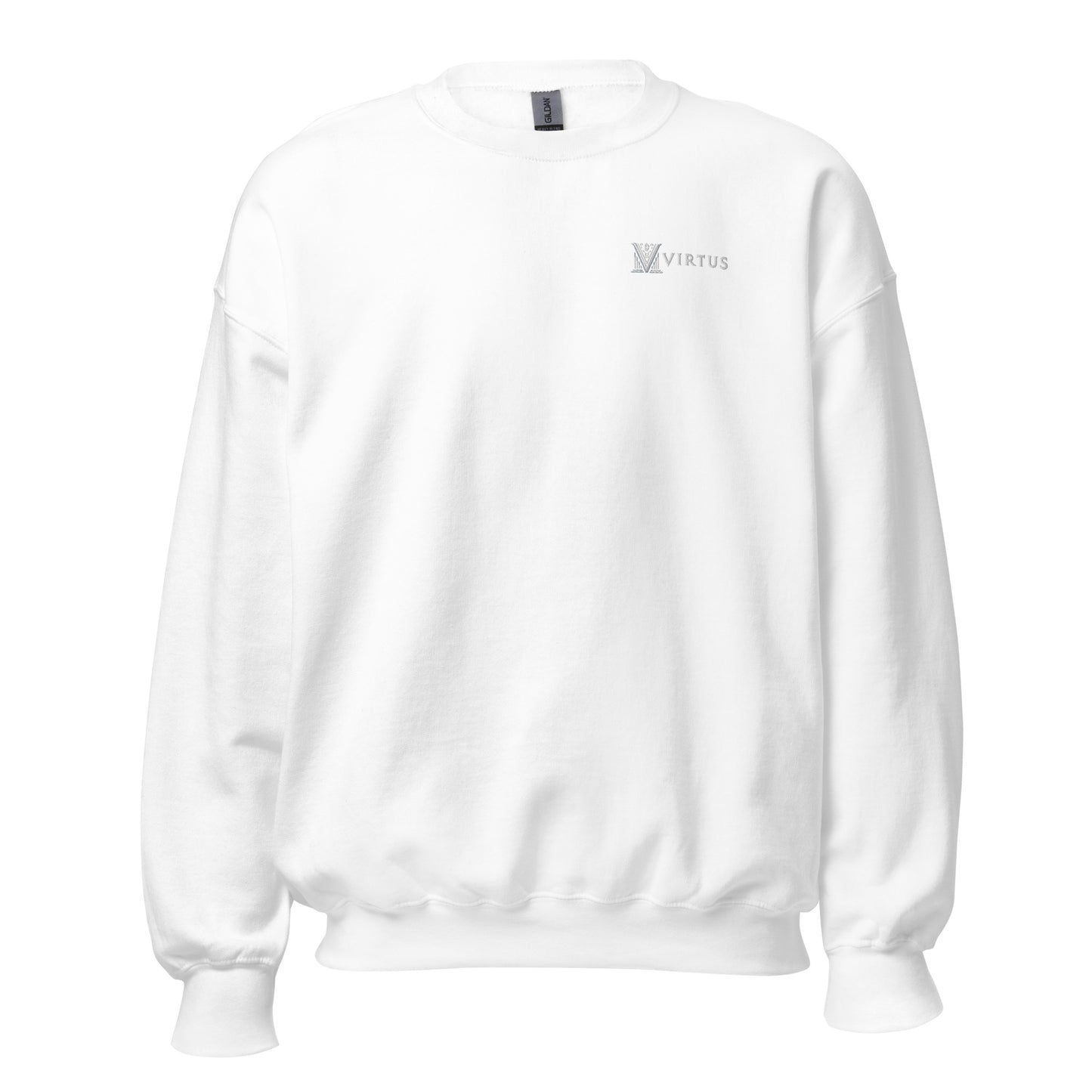 White Virtus Logo Embroidered Sweatshirt