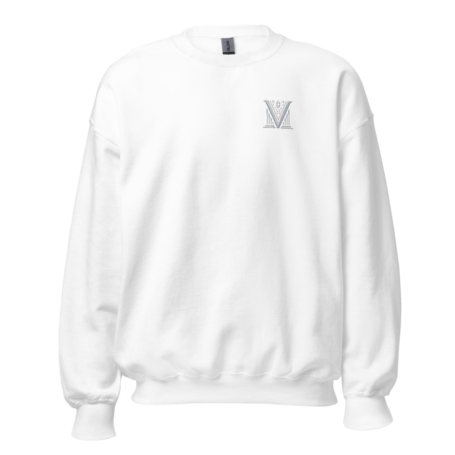 White Virtus Logo Embroidered Sweatshirt