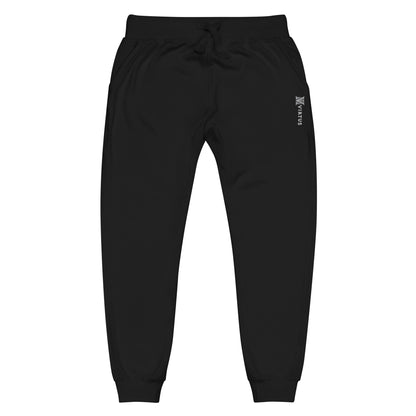 White Virtus Logo Embroidered Fleece Sweatpants