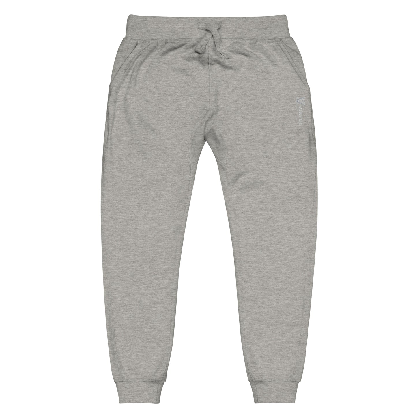 White Virtus Logo Embroidered Fleece Sweatpants