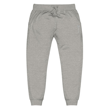 White Virtus Logo Embroidered Fleece Sweatpants