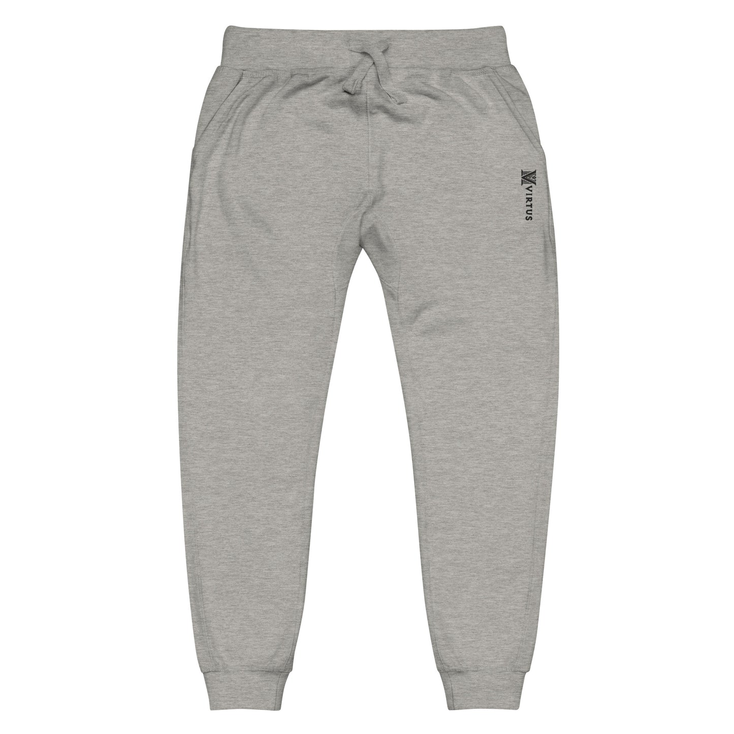 Black Virtus Logo Embroidered Fleece Sweatpants