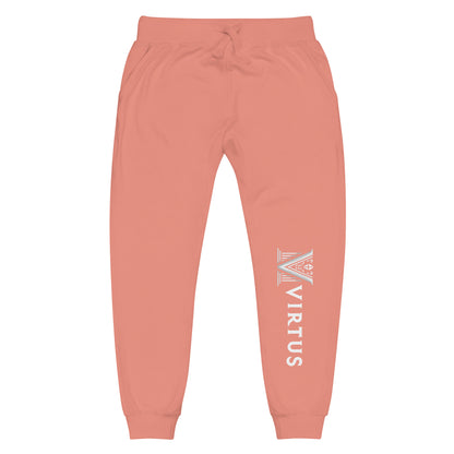 White Virtus Logo Fleece Sweatpants