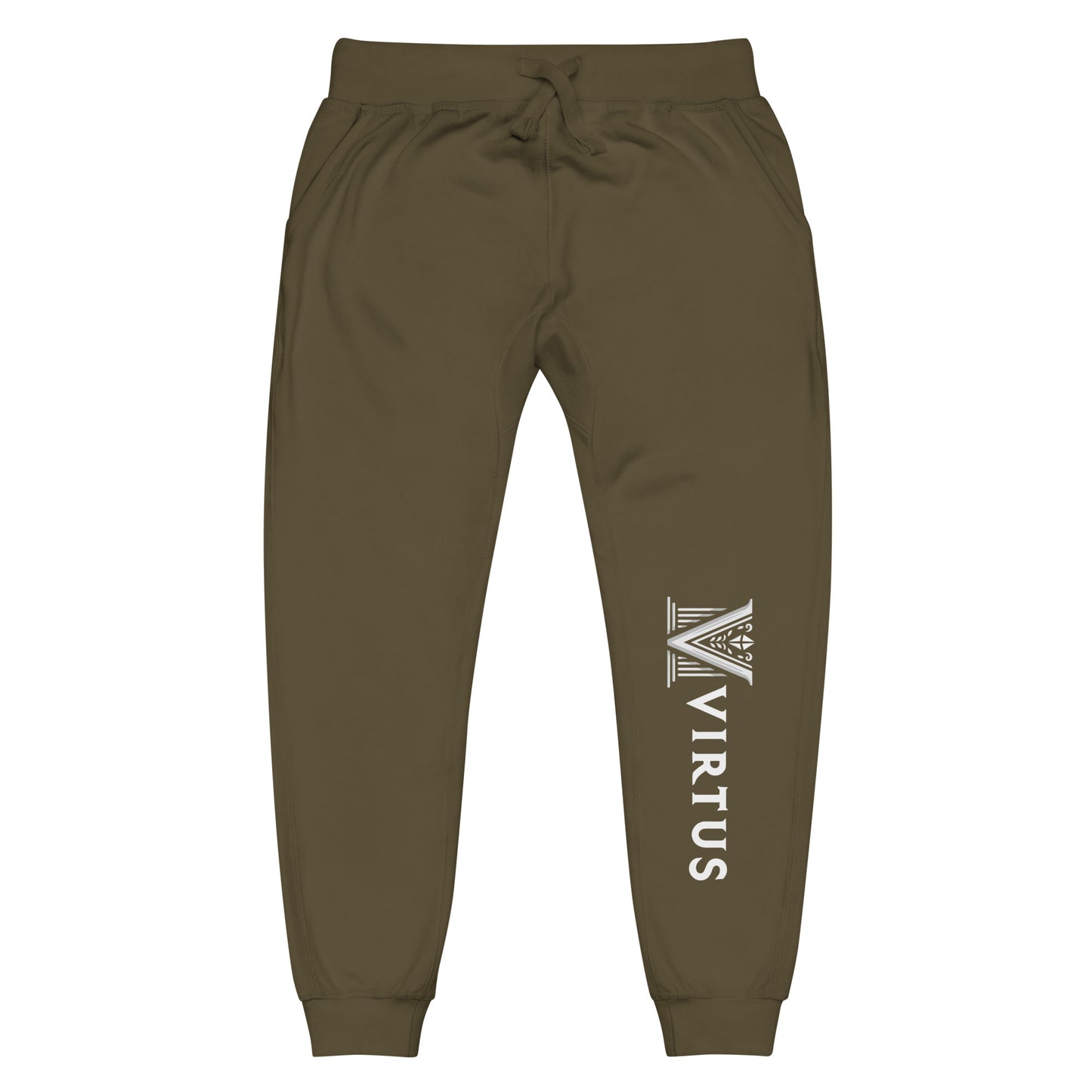 White Virtus Logo Fleece Sweatpants