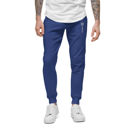 White Virtus Logo Embroidered Fleece Sweatpants