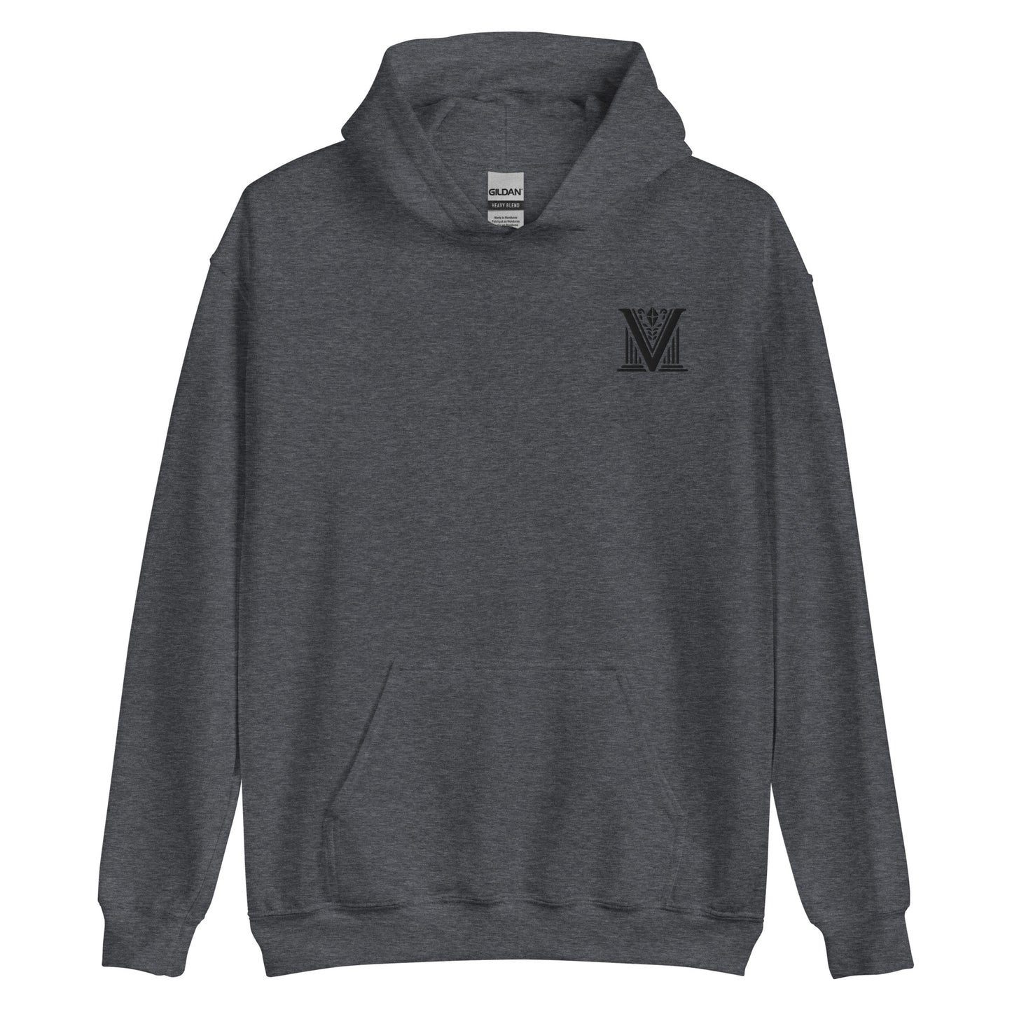 Black Virtus Logo Embroidered Hoodie