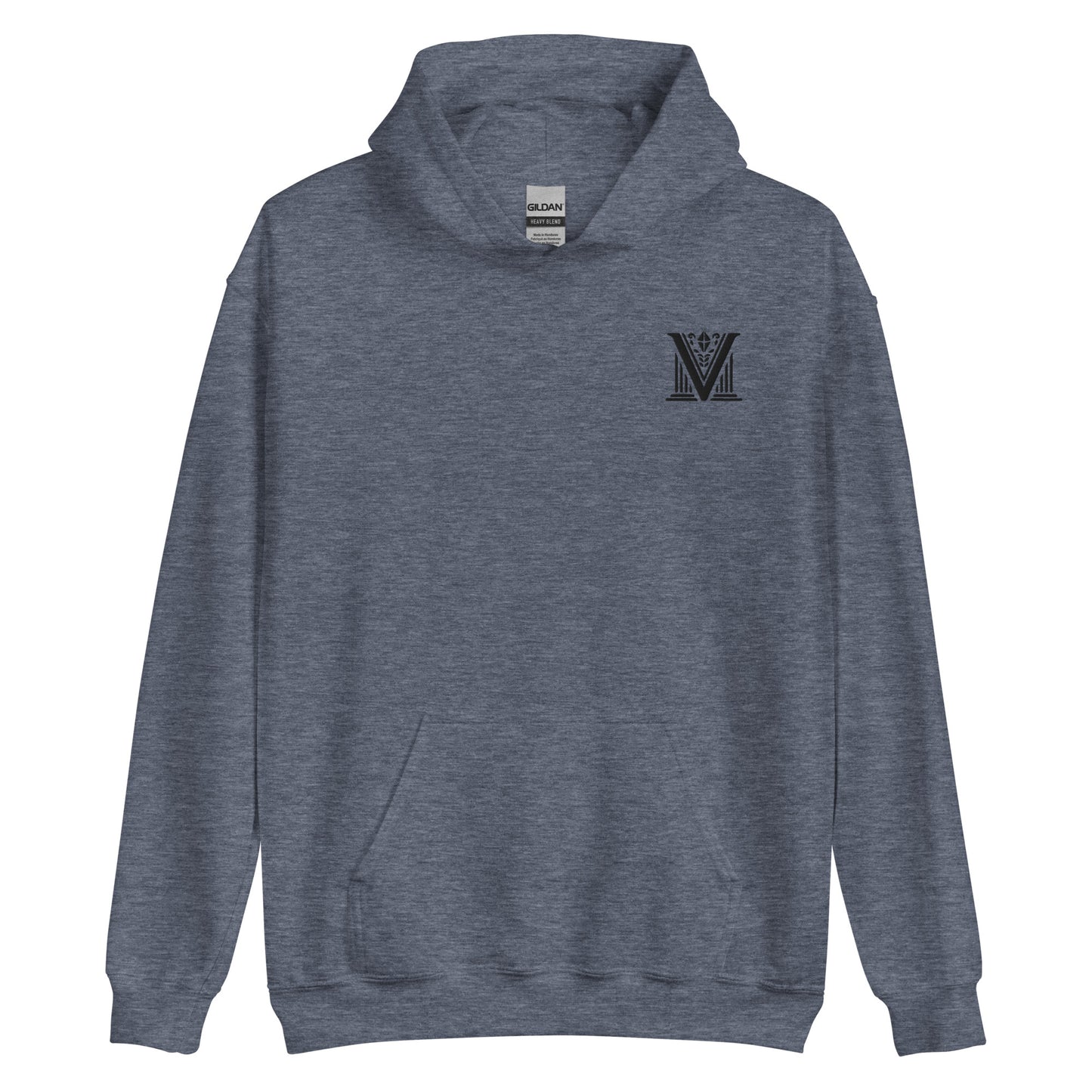 Black Virtus Logo Embroidered Hoodie