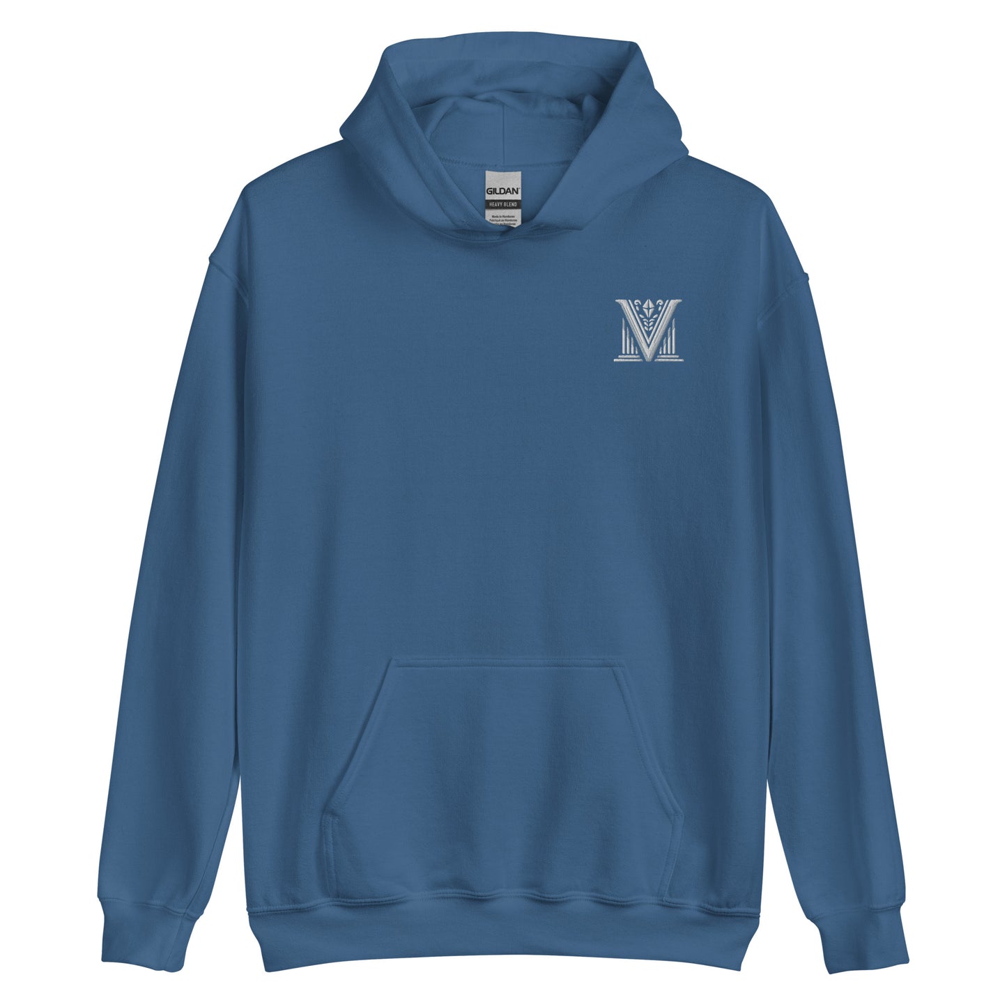 White Virtus Logo Embroidered Hoodie