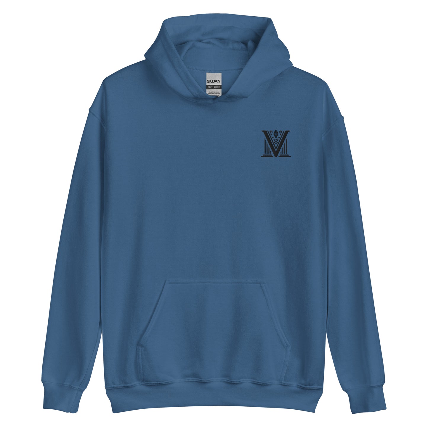 Black Virtus Logo Embroidered Hoodie