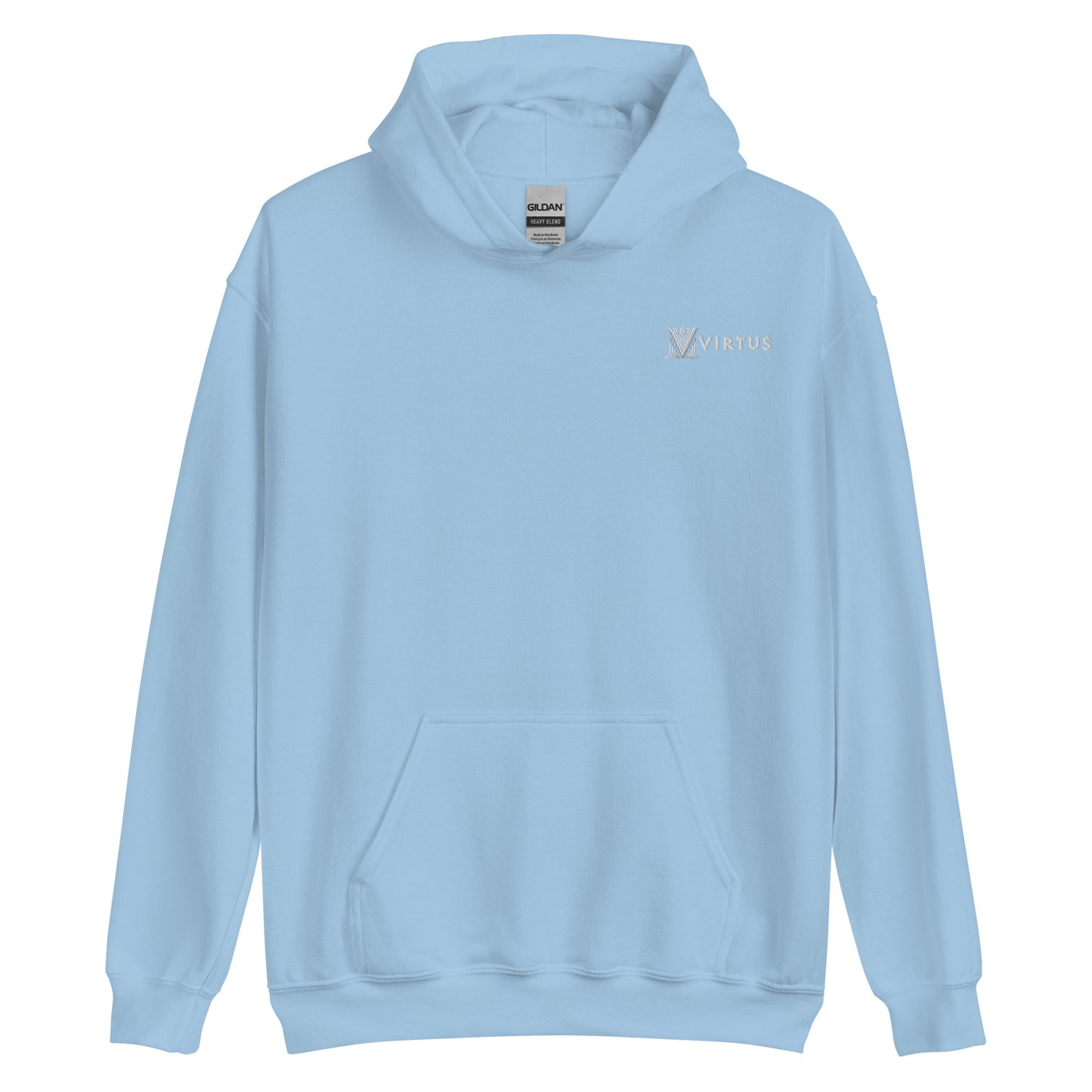 White Virtus Logo Embroidered Hoodie