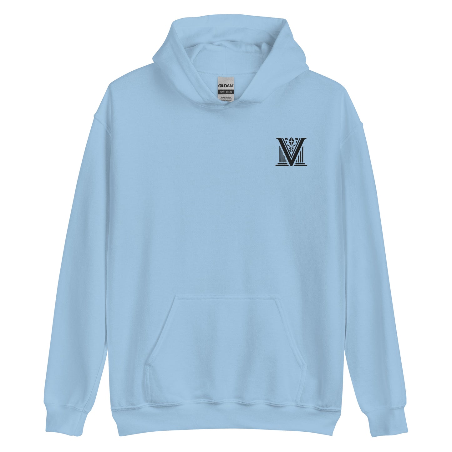 Black Virtus Logo Embroidered Hoodie