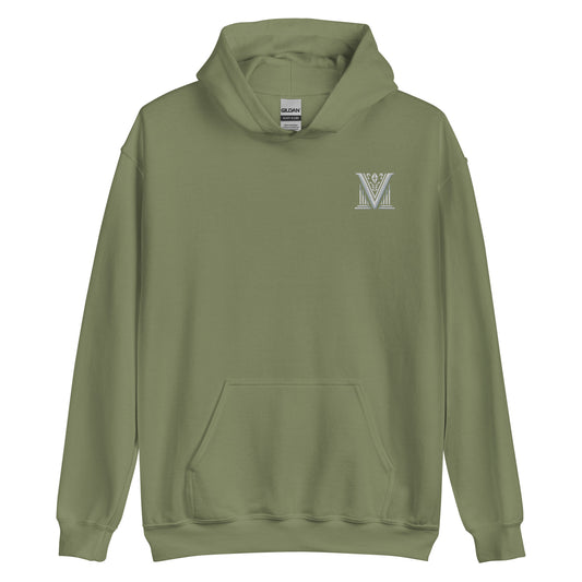 White Virtus Logo Embroidered Hoodie