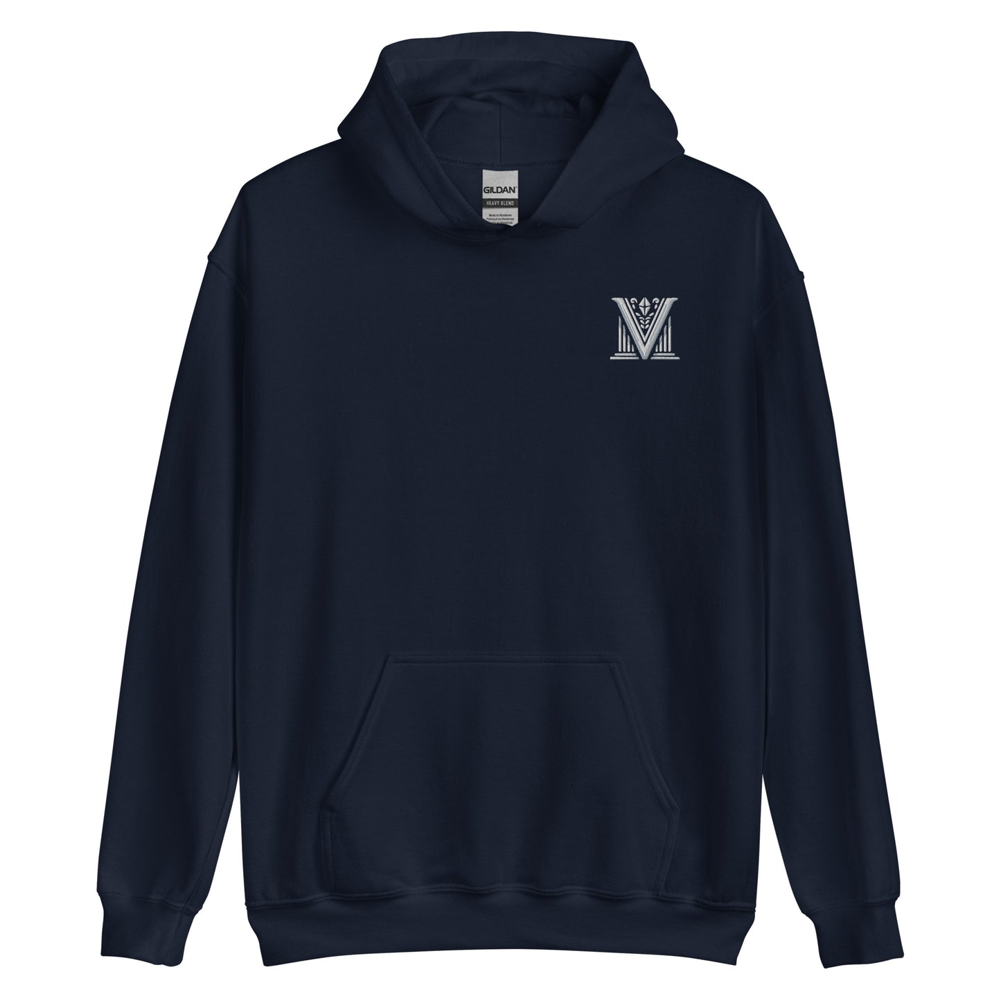 White Virtus Logo Embroidered Hoodie