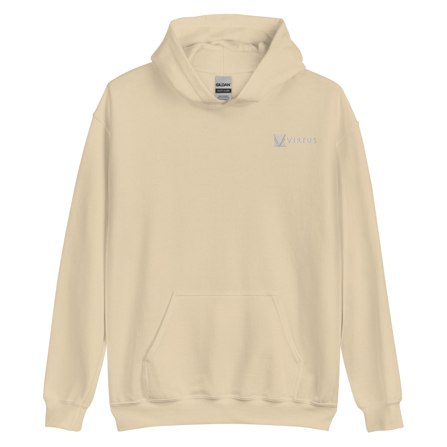 White Virtus Logo Embroidered Hoodie