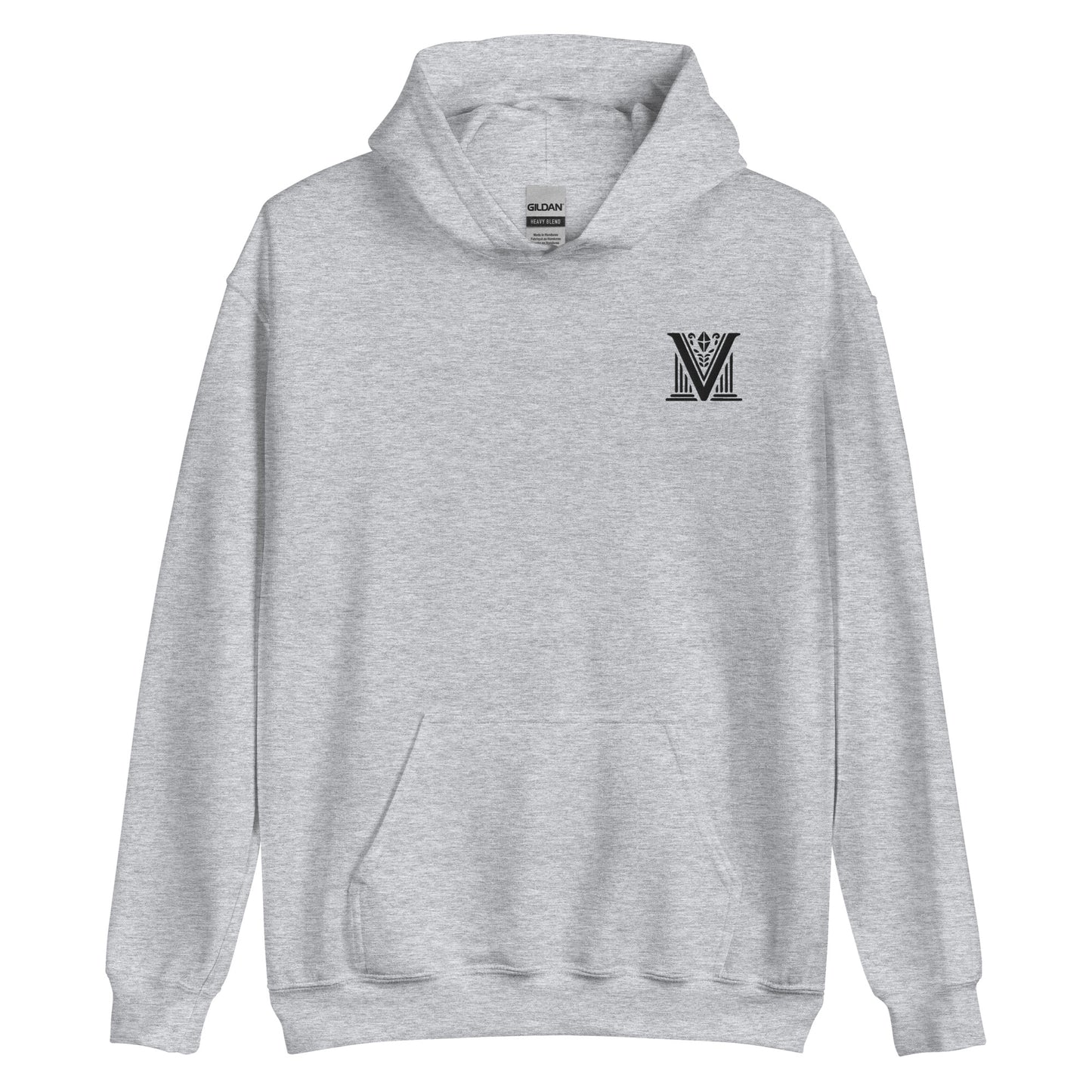 Black Virtus Logo Embroidered Hoodie