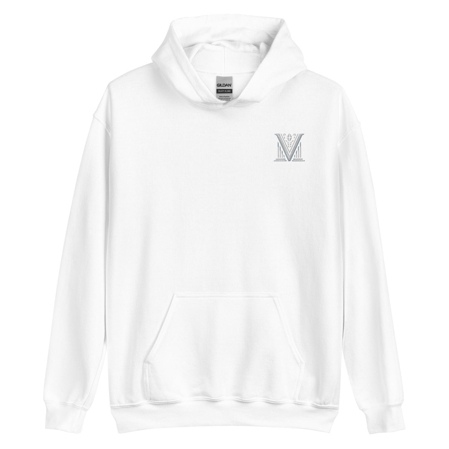 White Virtus Logo Embroidered Hoodie