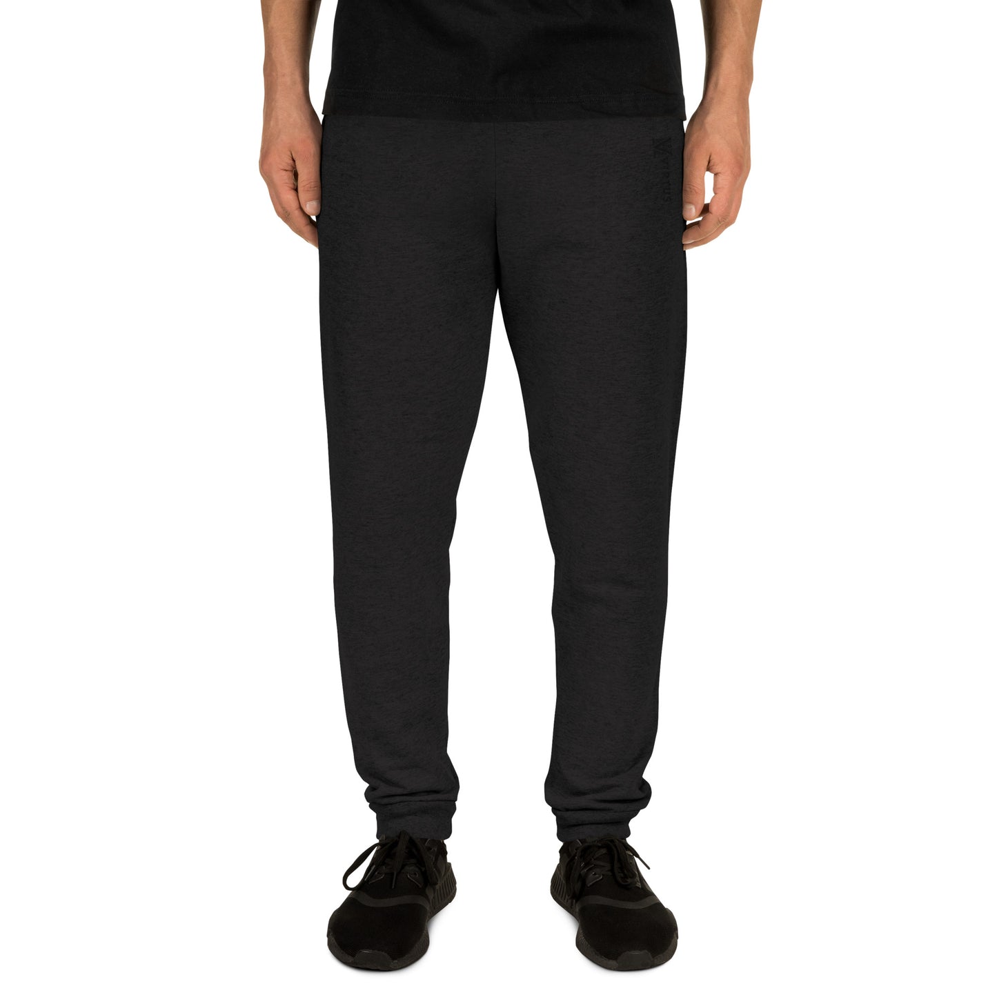 Black Virtus Logo Embroidered Joggers