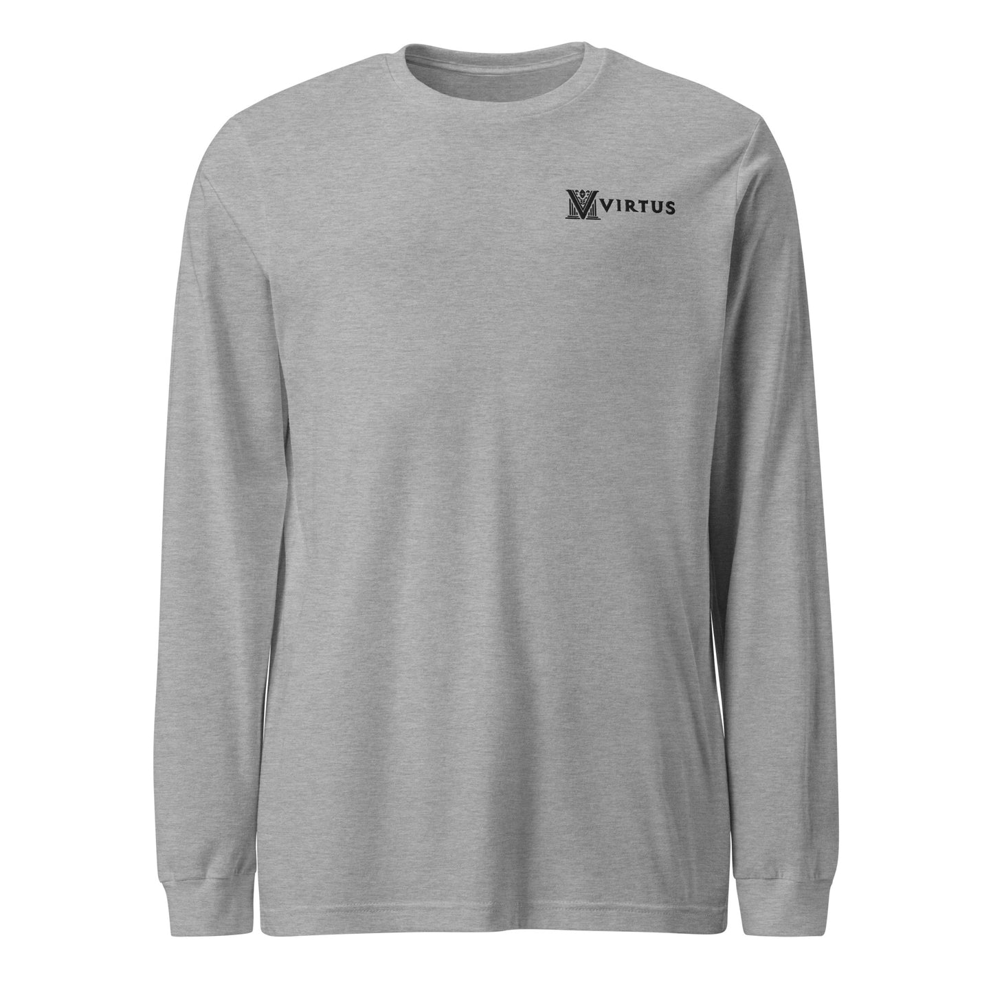 Men's - Black Virtus Logo Embroidered Long Sleeve Shirt