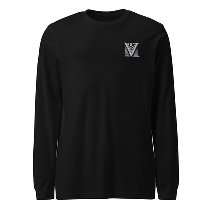 Men's - White Virtus Logo Embroidered Long Sleeve Shirt