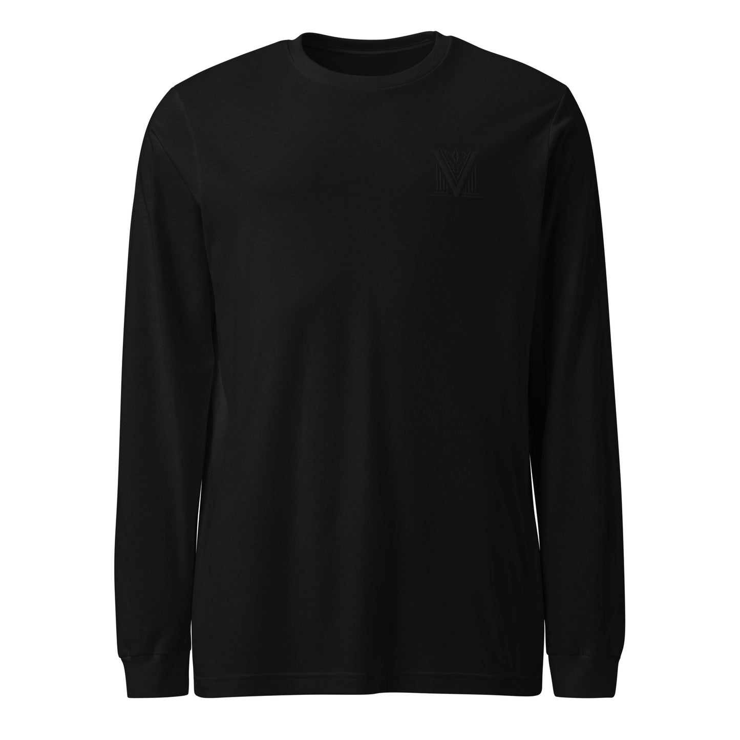 Men's - Black Virtus Logo Embroidered Long Sleeve Shirt