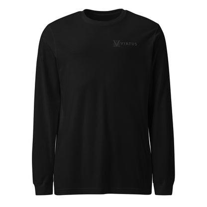 Men's - Black Virtus Logo Long Sleeve Shirt