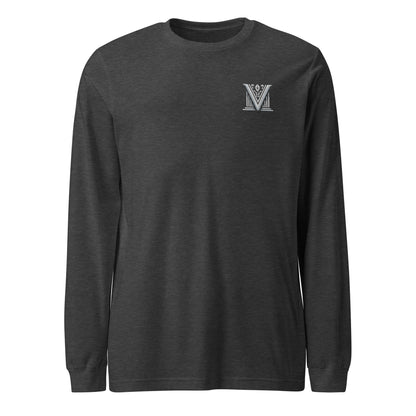 Men's - White Virtus Logo Embroidered Long Sleeve Shirt